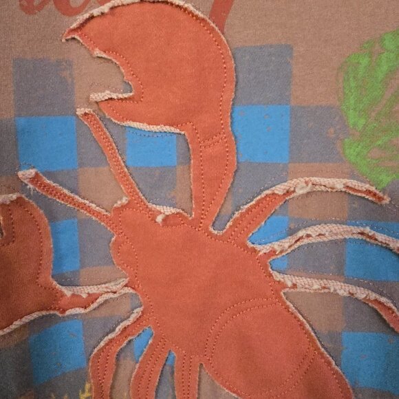 Easelle Applique Lobster Tee Oversized Womens Large Pink - Picture 7 of 10